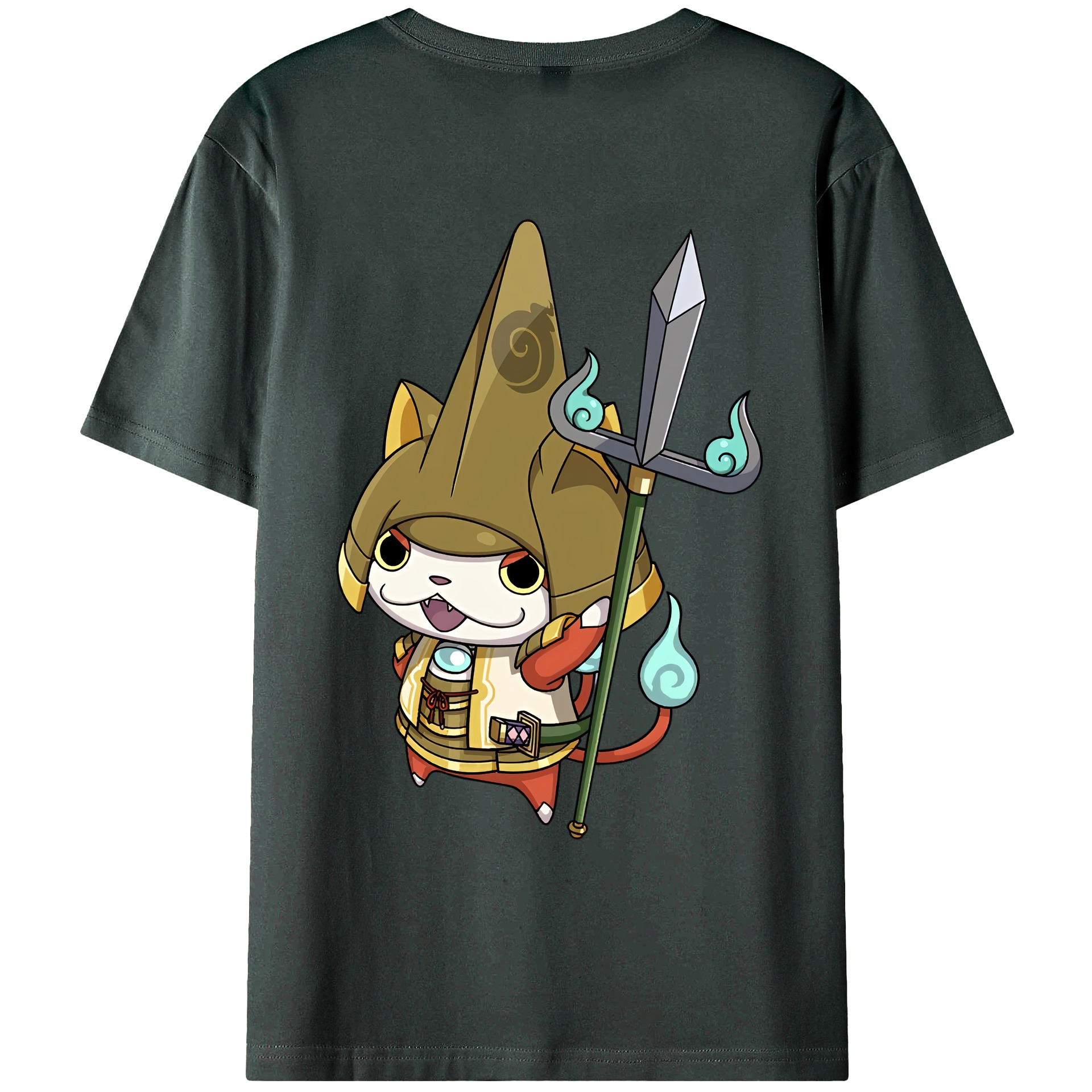 （画像用） 妖怪ウォッチ Yo-kai Watch 綿100％ メンズ半袖Tシャツ（バックプリント） 通気性